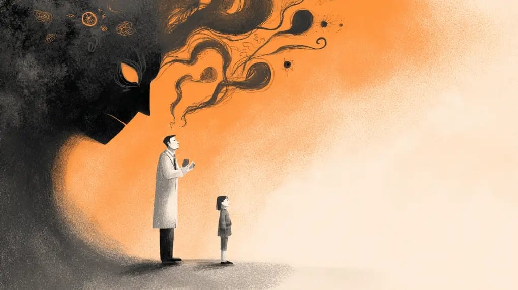 conceptual image of fear following and shaping us