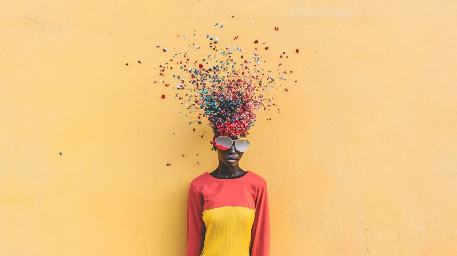 Abstract image of African woman with creative head for Kenya directory