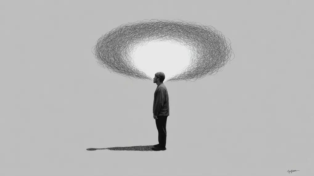 concept of loss through charcoal style sketch