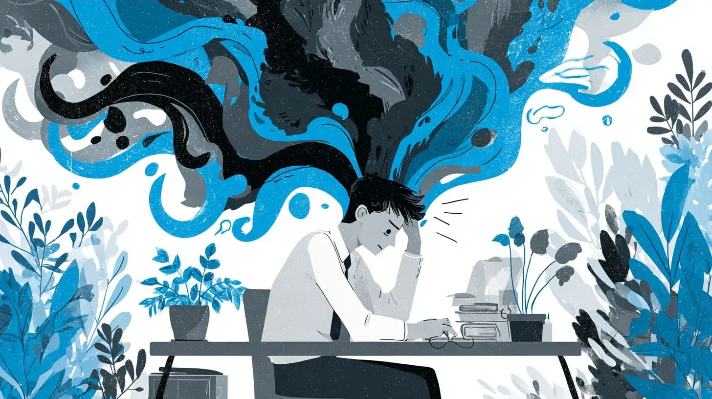 A man suffering from burnout