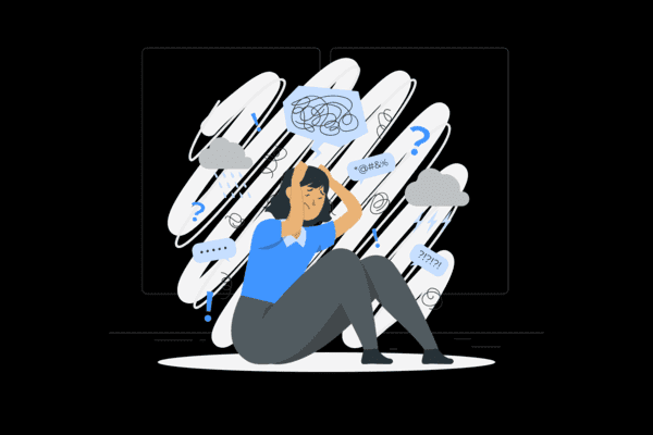 Illustration of a woman experiencing anxiety