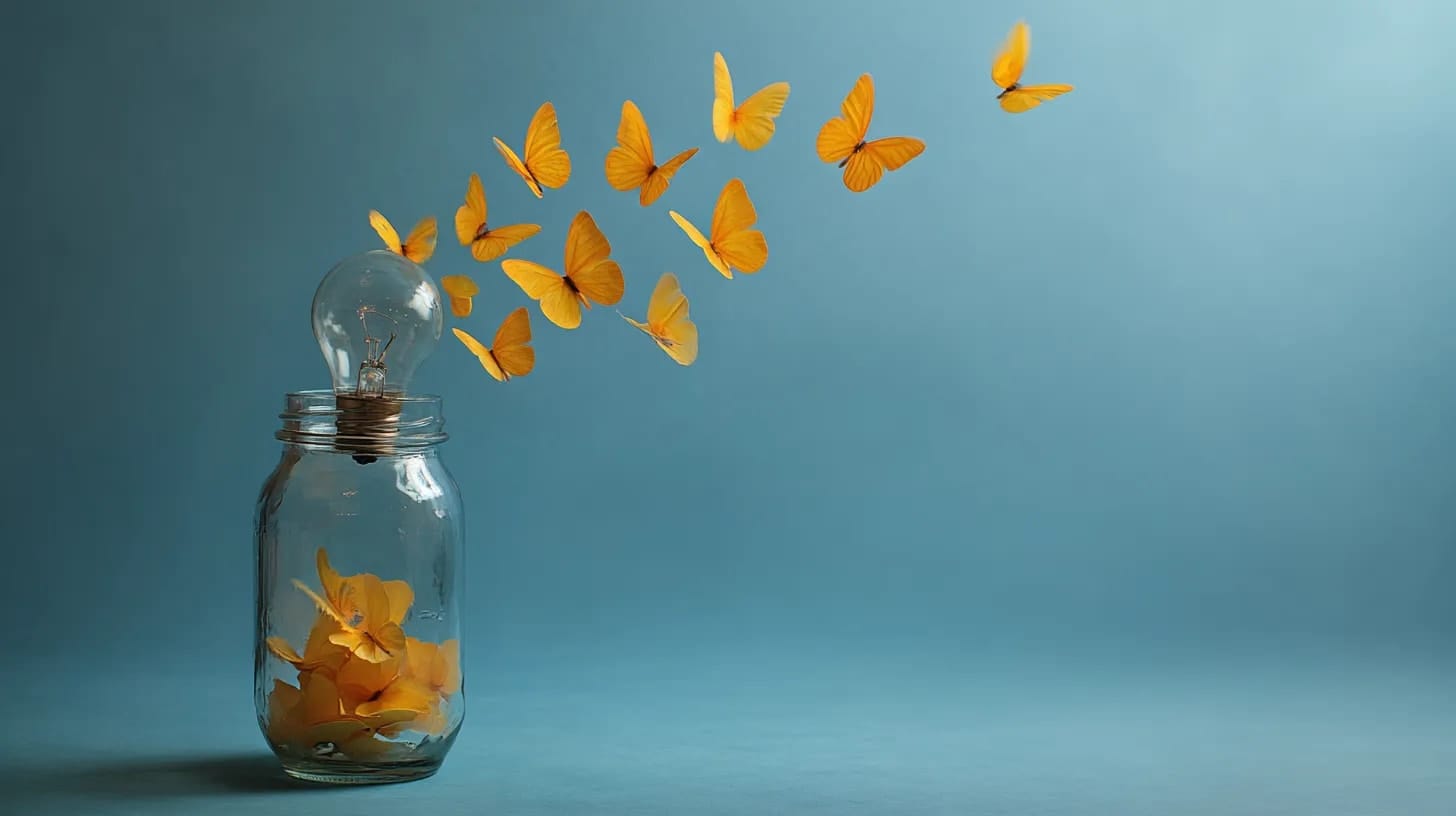 Butterflies escaping a jar