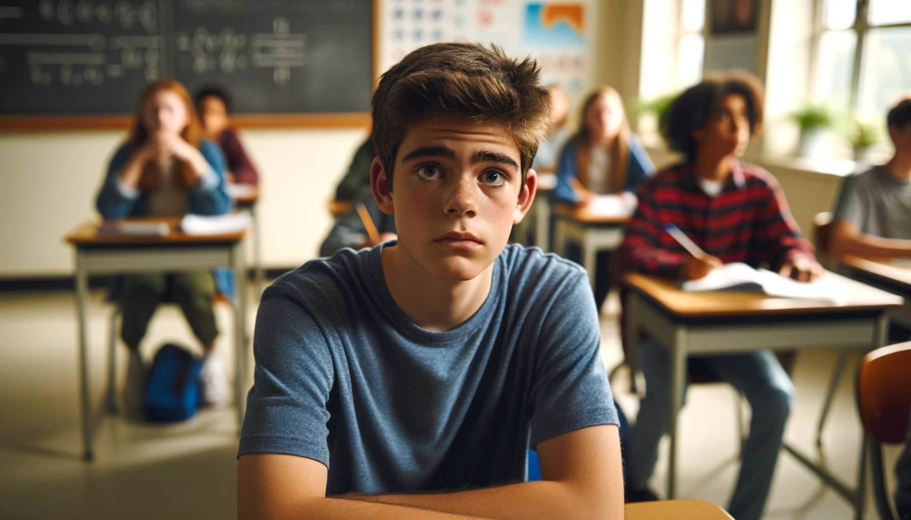 child with anxiety in classroom