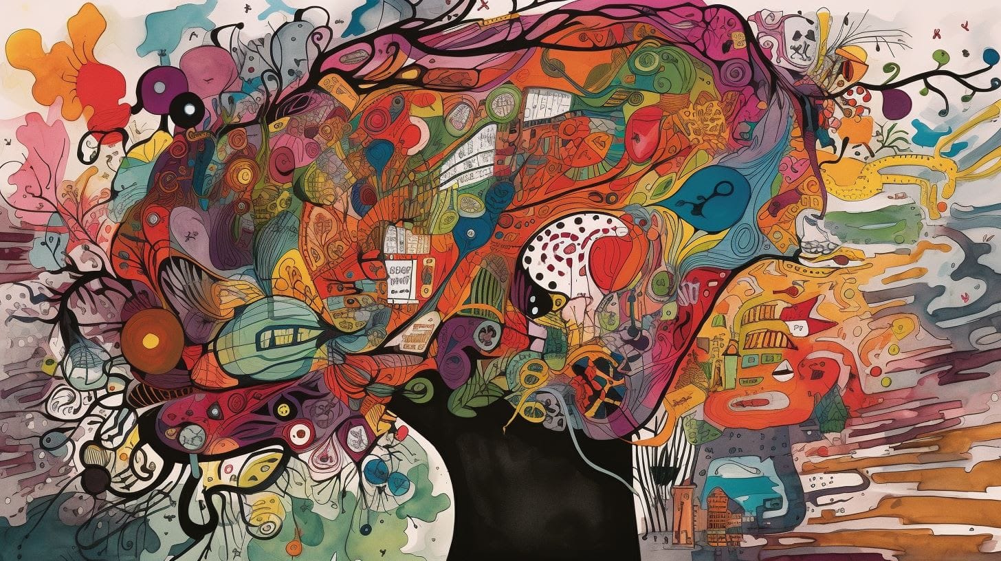 Visual representation of somatoform disorder through abstract art - F45.1, F45.21, F44.4-7, F50.8, F50.9