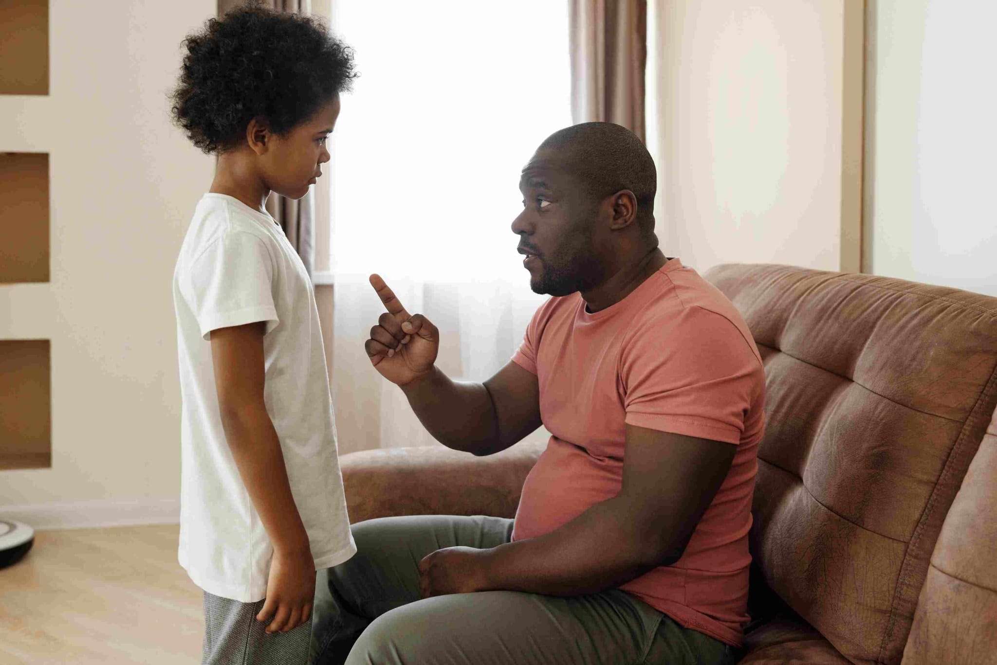 A parent advising a child