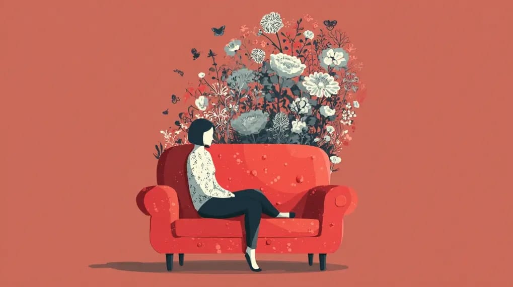 Conceptual image referencing self talk through metaphoric flowers