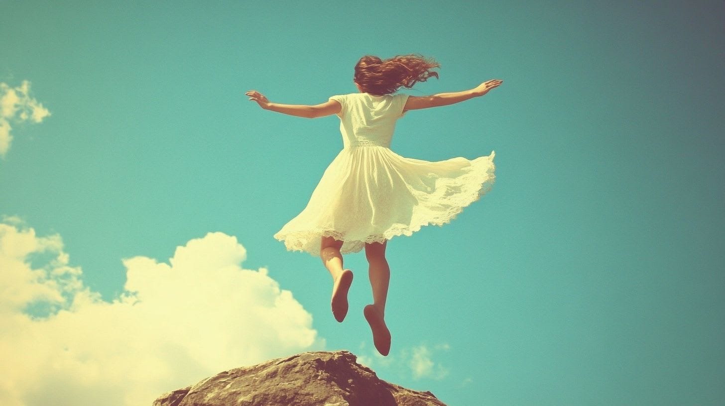 Young woman liberated of past mistakes.